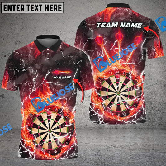 BlueJose Darts Fire Colorful Rays Of Light Premium Personalized Name, Team Name 3D Shirt (6 Colors)