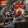 BlueJose Bowling Skull Pattern Multicolor Customized Name 3D Polo Shirt, Personalized Shirts For Bowling Players