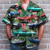 Custom Classic Car Photo Hawaiian Shirt, Floral Pattern, Summer Gift