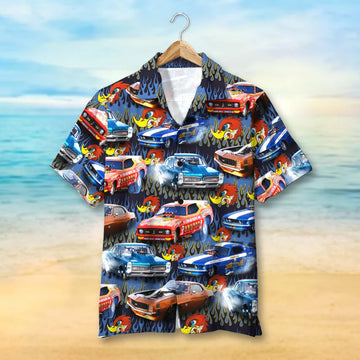 Custom Drag Racing Car Photo Hawaiian Shirt, Gift For Car Lovers