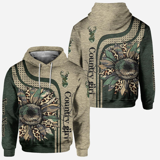 BlueJose Country Girl, Personalized Hunting All Over Shirt, Personalized 3D Hoodie For Hunting Lover