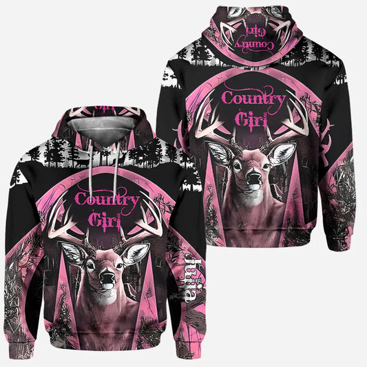 BlueJose Country Girl, Personalized Hunting All Over Shirt, Personalized 3D Hoodie For Hunting Lover