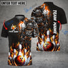 BlueJose Bowling And Pins Flame Samurai Customized Name 3D Shirt ( 6 Colors)