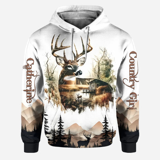 BlueJose Country Girl, Personalized Hunting All Over Shirt, Personalized 3D Hoodie For Hunting Lover