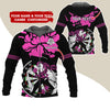 BlueJose Darts Rose Girl Personalized Name, Team Name Zipper Hoodie Hoodie