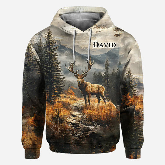 BlueJose Any Name Beautiful Deer, Personalized Hunting All Over Shirt, Personalized 3D Hoodie For Hunting Lover