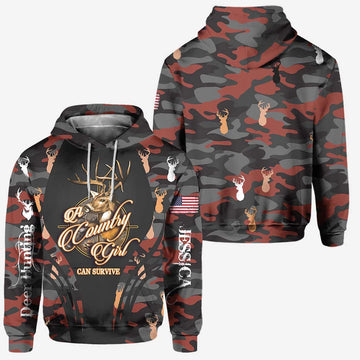 BlueJose Country Girl, Personalized Hunting All Over Shirt, Personalized 3D Hoodie For Hunting Lover