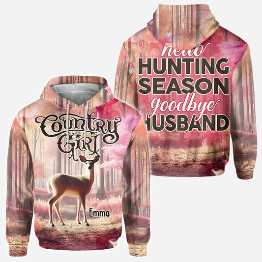 BlueJose Hello Hunting Season Goodbye Husband, Personalized Hunting All Over Shirt, Personalized 3D Hoodie For Hunting Lover