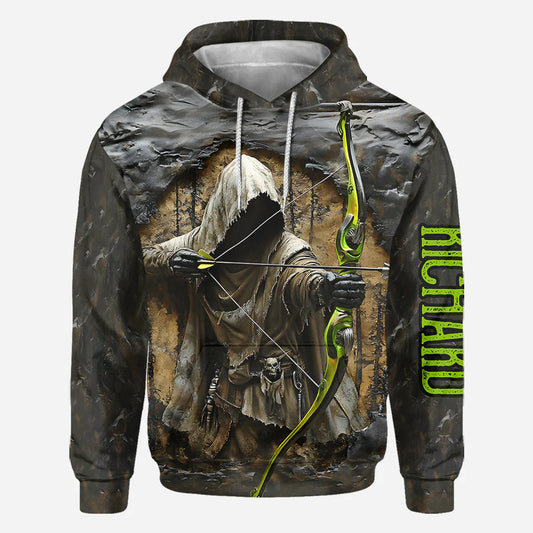 BlueJose Bow Reaper, Personalized Hunting All Over Shirt, Personalized 3D Hoodie For Hunting Lover