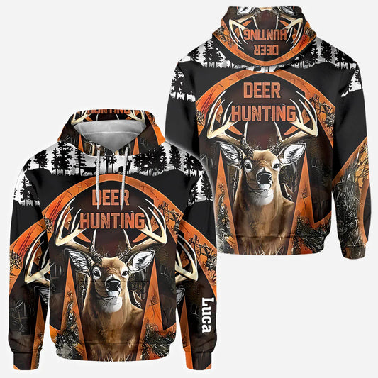 BlueJose Awesome Deer, Personalized Hunting All Over Shirt, Personalized 3D Hoodie For Hunting Lover