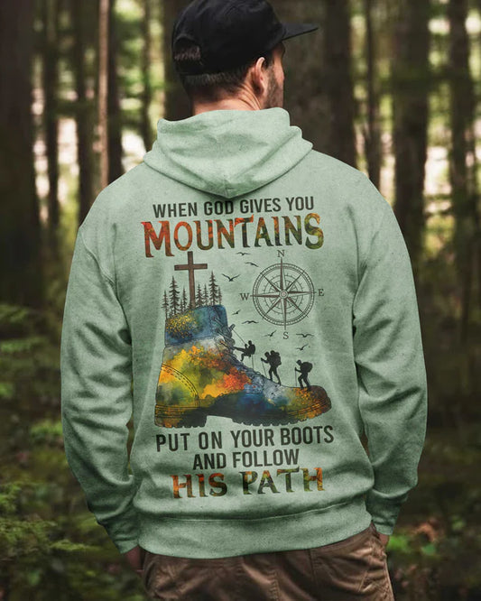 BlueJose When God Gives You Mountains Personalized Hiking Shirt - Green