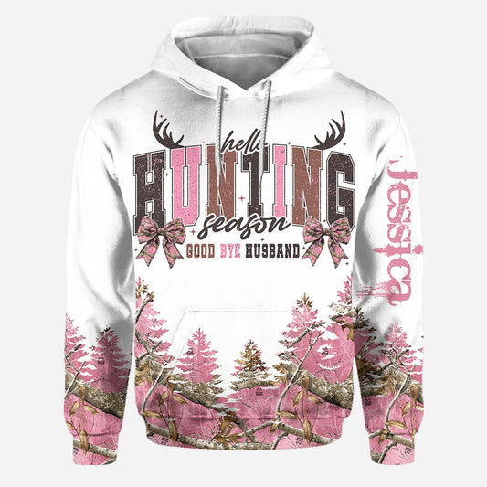 BlueJose Hunting Wife, Personalized Hunting All Over Shirt, Personalized 3D Hoodie For Hunting Lover