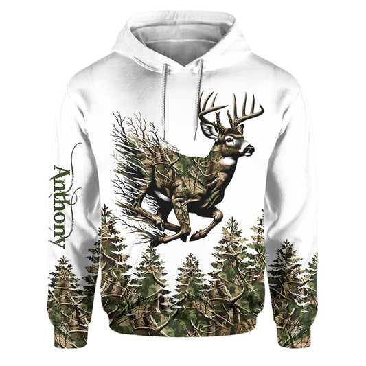 BlueJose Deer Hunting, Personalized Hunting All Over Shirt, Personalized 3D Hoodie For Hunting Lover