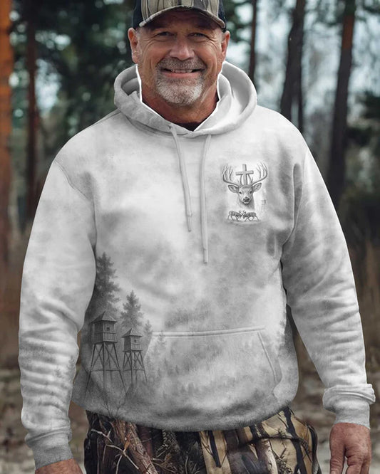 BlueJose I've Got Hunting In My Veins And Jesus In My Heart Grey Shirt, Personalized Hunting 3D Shirt