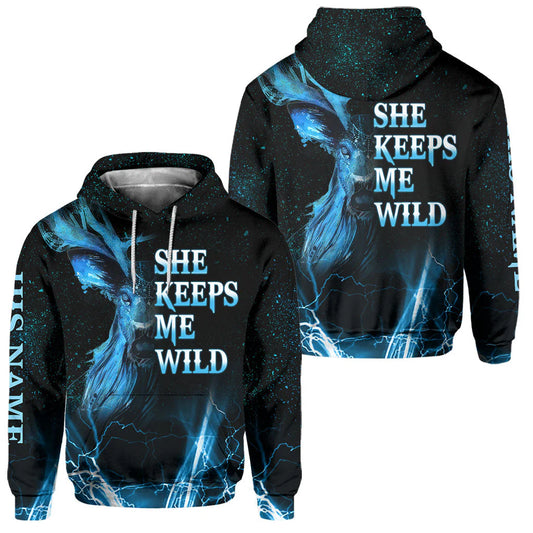 BlueJose Hunting Couple, Personalized Couple Hunting Hoodie, Personalized 3D Hoodie For Hunting Lover