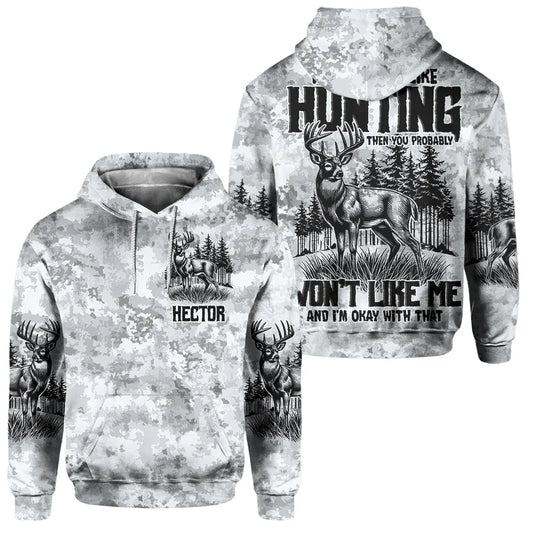 BlueJose Love Hunting, Personalized Hunting All Over Shirt, Personalized 3D Hoodie For Hunting Lover