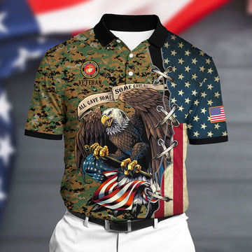 BlueJose Premium U.S Marine Polo All Over Printed