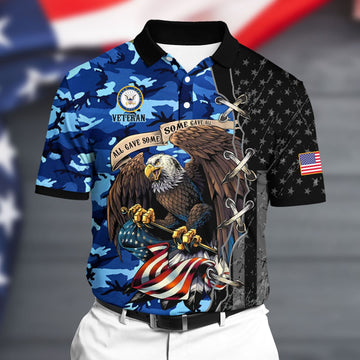 BlueJose Premium U.S Navy Polo All Over Printed