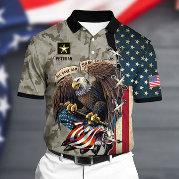 BlueJose Premium U.S Army 3 Polo All Over Printed