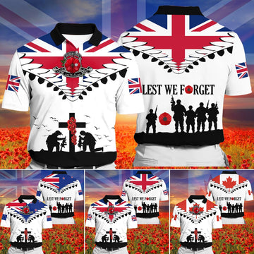 BlueJose Premium Lest We Forget Polo Shirt