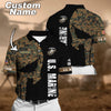 BlueJose Premium Multiple US Military Services Veteran Personalize Polo Shirt