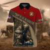 BlueJose Premium U.S Multiple Service Veteran Polo Shirt