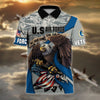 BlueJose Premium U.S Multiple Service Veteran Polo Shirt