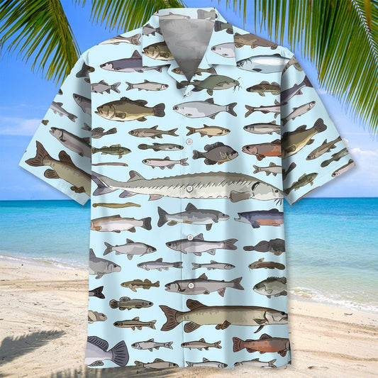BlueJose Types Of Fishing Hawaiian Shirt