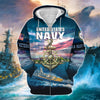 BlueJose Unique U.S. Navy Veteran Zip Hoodie