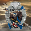 BlueJose Premium U.S Multiple Service Veteran Zip Hoodie