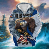 BlueJose Premium U.S Multiple Service Veteran Zip Hoodie