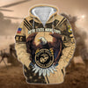 BlueJose Premium U.S Multiple Service Veteran Zip Hoodie