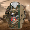 BlueJose Premium U.S Multiple Service Veteran Zip Hoodie