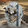 BlueJose Premium U.S Multiple Service Veteran Zip Hoodie