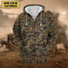 BlueJose Premium Personalised US Veteran Zip Hoodie