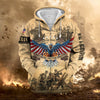 BlueJose Premium Land Of The Free US Veteran Zip Hoodie