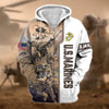 BlueJose Premium Honoring All Who Served US Veteran Zip Hoodie