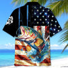 BlueJose USA Flah Bass Fishing Hawaiian Shirt