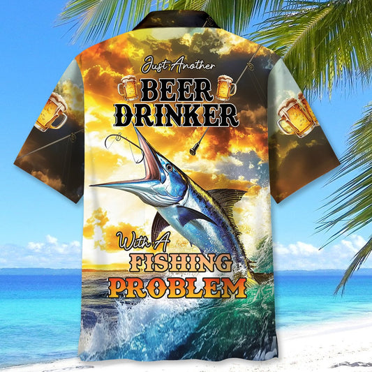 BlueJose Beer Drinker With A Fishing Problem Hawaiian Shirt