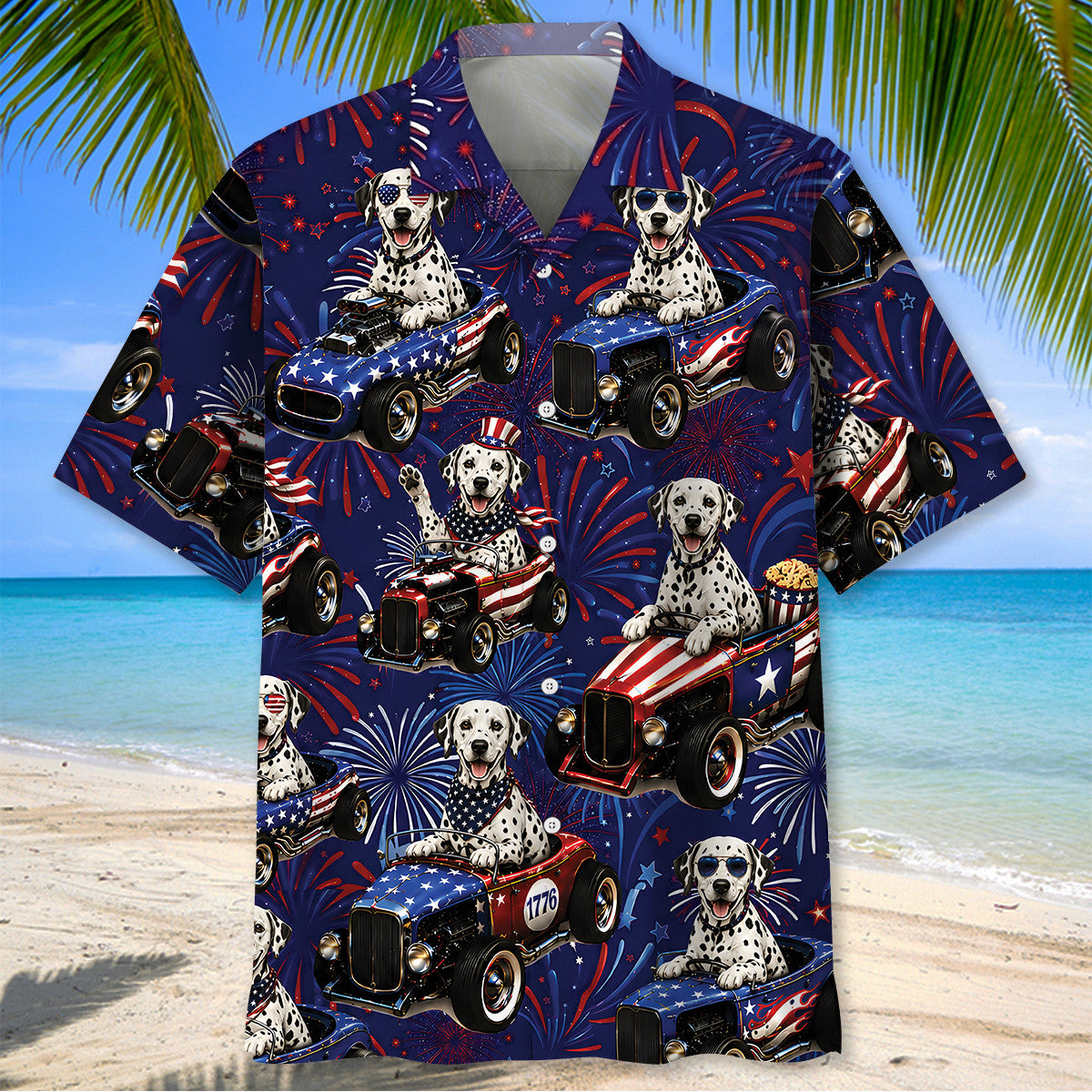 4th Of July Hot Rod Hawaiian Shirt