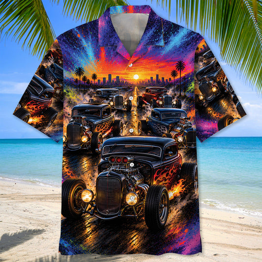 BlueJose Color Blast Hot Rod Hawaiian Shirt