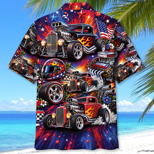 BlueJose Colorful Hot Rod Vintage Art Funny Hawaiian Shirt