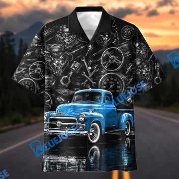 Bluejose Personalized Vintage 1954 Chevrolet 3100 Pickup Truck Hawaiian Shirt