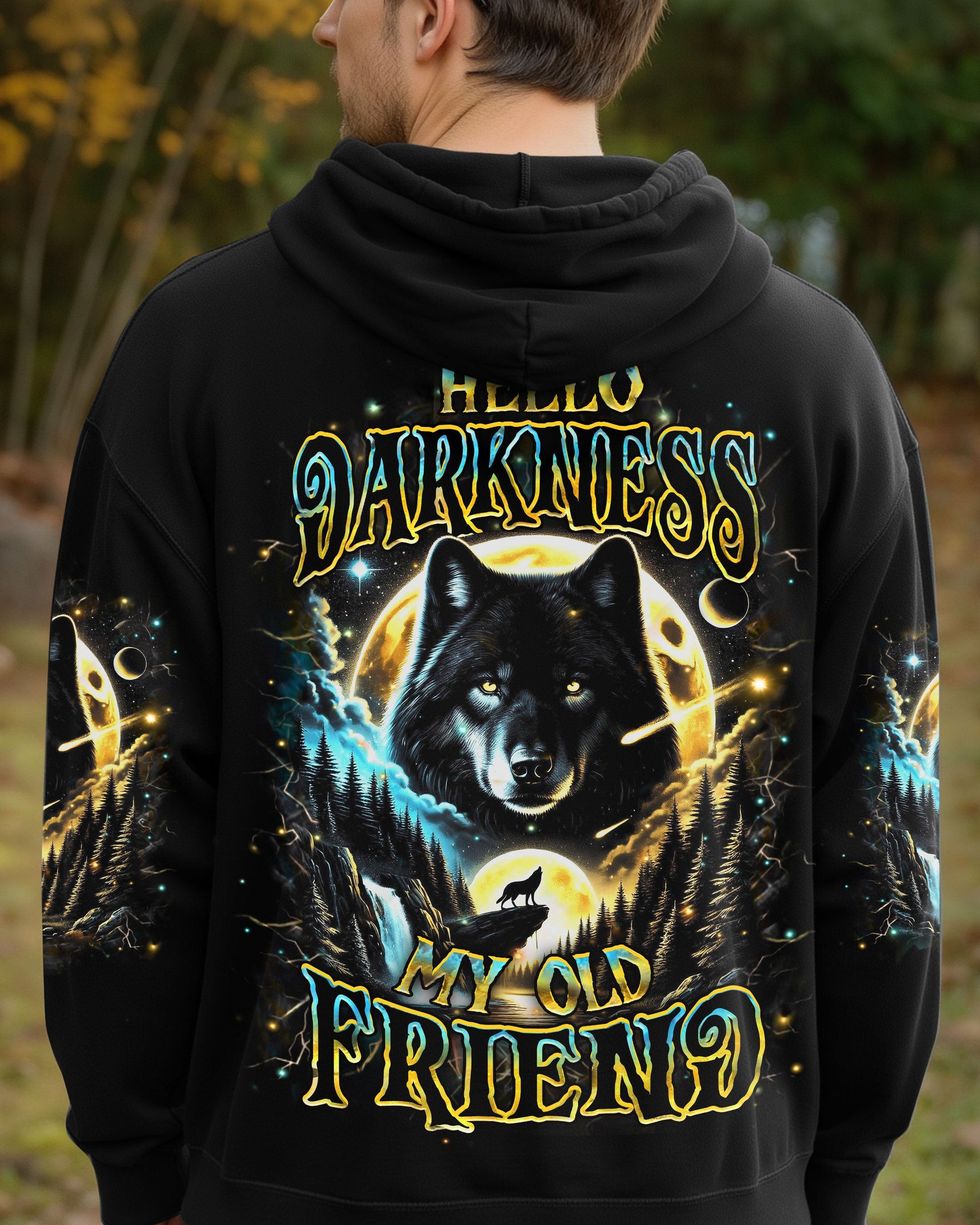 HELLO DARKNESS MY OLD FRIEND WOLF ALL OVER PRINT - YHHN0912251