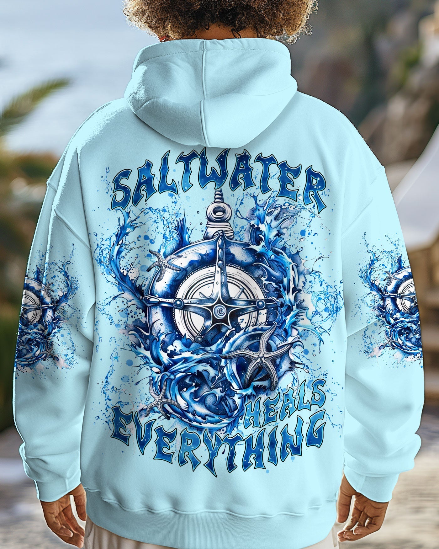 SALTWATER HEALS EVERYTHING COMPASS WAVES OCEAN ALL OVER PRINT - TLNT0503252