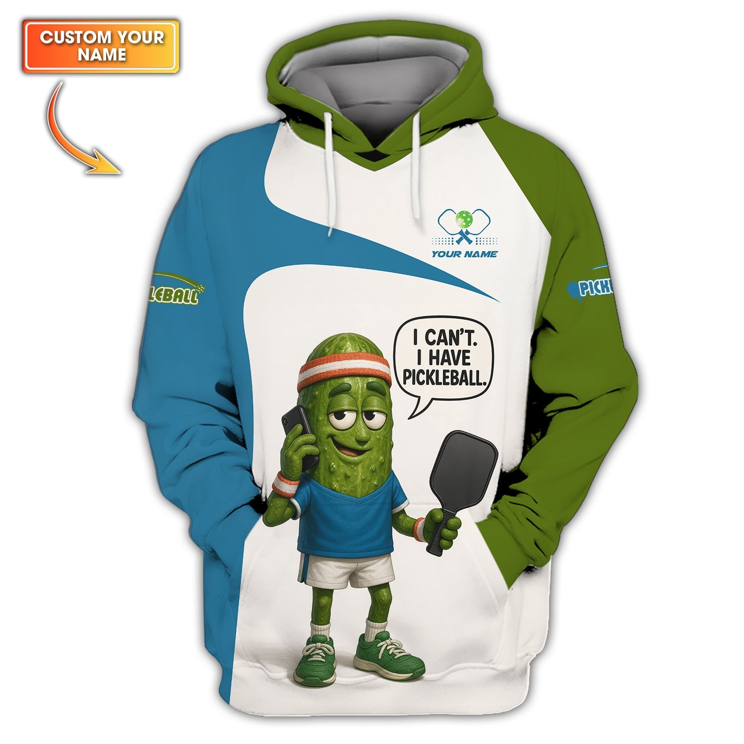 I Can’t I Have Pickleball Shirts, Custom Name Funny Pickleball Polos, Pickleball Shirt Gift for Men,