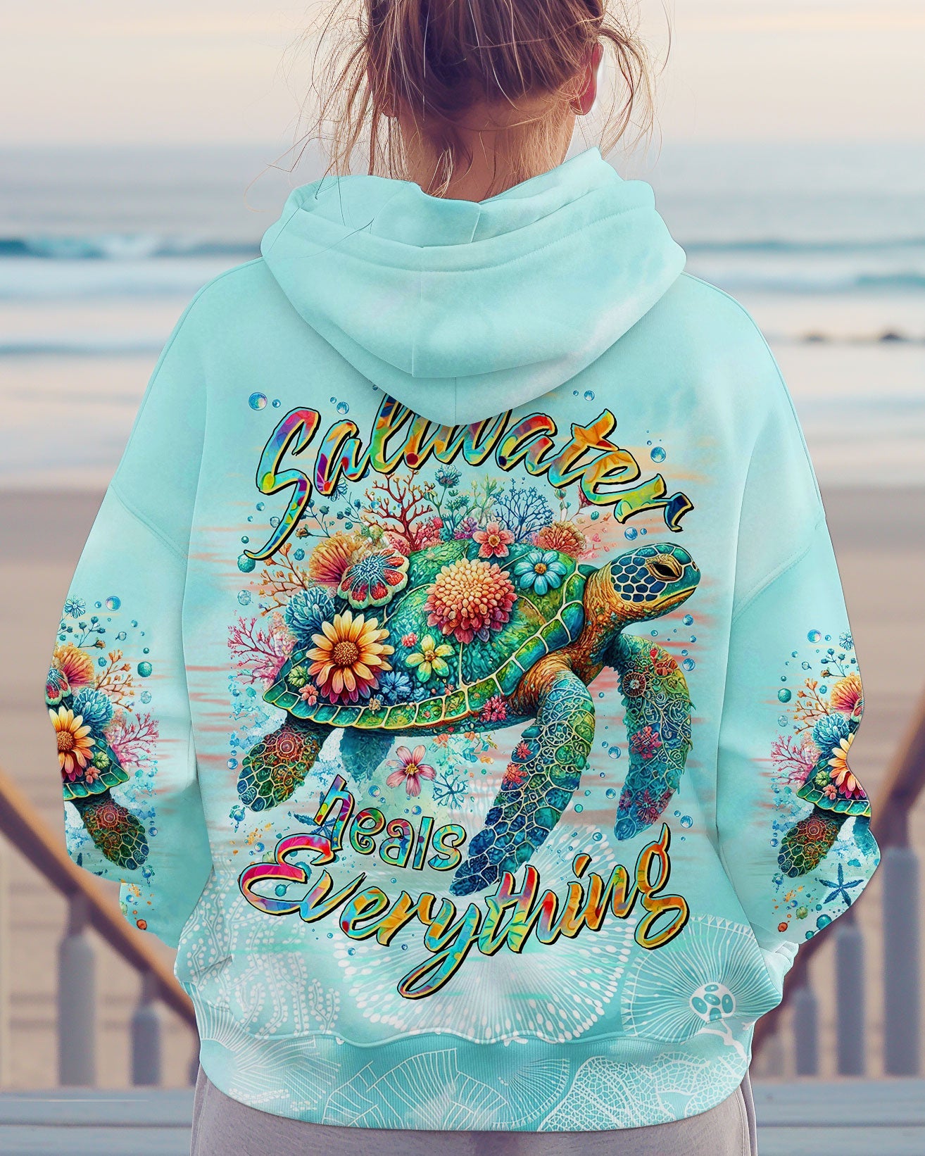 SALTWATER HEALS EVERYTHING TURTLE ALL OVER PRINT - TLTR1601251