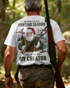 BlueJose The World Calls It Hunting Season I Call It Time With My Creator Shirt, Personalized Hunting 3D Shirt