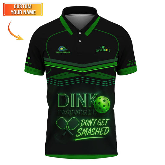 Funny Pickleball Shirt, Custom Name Pickleball Jersey, Dink Responsibly Pickleball Shirts