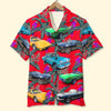 Bluejose Custom Classic Car Photo Hawaiian Shirt, Purple Parrot Seamless Pattern, Gift For Car Lovers